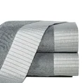 Puszysty ręcznik z elegancką  żakardową bordiurą - 70 x 140 cm - stalowy 1