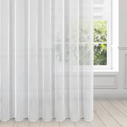 Firana biała o strukturze drobnego deszczyku 350x250 cm przelotka NICEA Firana biała o strukturze drobnego deszczyku 350x250 cm przelotka NICEA - 350 x 250 cm