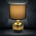 Lampka stołowa BELISA na dwukolorowej ceramicznej podstawie z abażurem z matowej tkaniny - ∅ 18 x 30 cm - stalowy 1