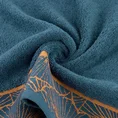 LIMITED COLLECTION ręcznik MUSA z welwetową bordiurą z wzorem liści miłorzębu ENERGIA GRANATU - 50 x 90 cm - granatowy 6