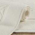 REINA LINE Dywanik łazienkowy z bawełny frotte zdobiony wzorem w zygzaki - 50 x 70 cm - kremowy 1