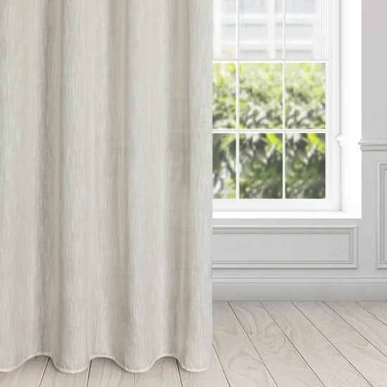 Zasłona JUDYTA z tkaniny z dodatkiem lnu z deszczykiem w stylu eko - 140 x 270 cm - naturalny