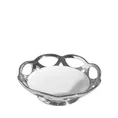 Patera ceramiczna DENA biało-srebrna z ażurowymi brzegami - 20 x 20 x 6 cm - biały/srebrny 1
