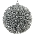 Bombka choinkowa z drobnych kuleczek obsypana lśniącym brokatem i kryształkami - ∅ 10 cm - srebrny 2
