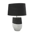 Lampa ceramiczna CARA zdobiona szerokim pasem błyszczących czarnych kryształów - 21 x 8 x 37 cm - srebrny 1