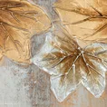 Obraz LEAVES ręcznie malowany na płótnie - 100 x 70 cm - biały 2