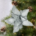Świąteczny kwiat dekoracyjny z welwetu - 20 cm - srebrny 1