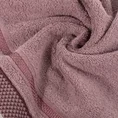 Ręcznik KINGA z żakardową bordiurą w pasy w drobną krateczkę - 50 x 90 cm - liliowy 5
