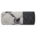 Ręcznik DORIAN melanżowy z geometrycznym wzorem z motywem wachlarzy - 50 x 90 cm - czarny 3