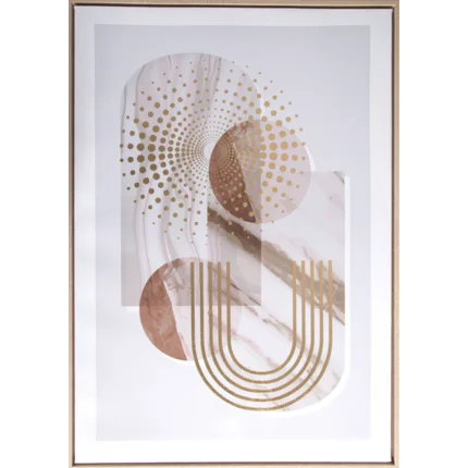 Obraz nadruk na płótnie w stylu boho z akcentami złota oprawiony w ramę Obraz nadruk na płótnie w stylu boho z akcentami złota oprawiony w ramę - 50 x 70 cm