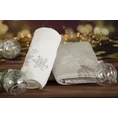 Ręcznik świąteczny SANTA 13 bawełniany  z aplikacją ze śnieżynkami i kryształkami - 50 x 90 cm - biały 3