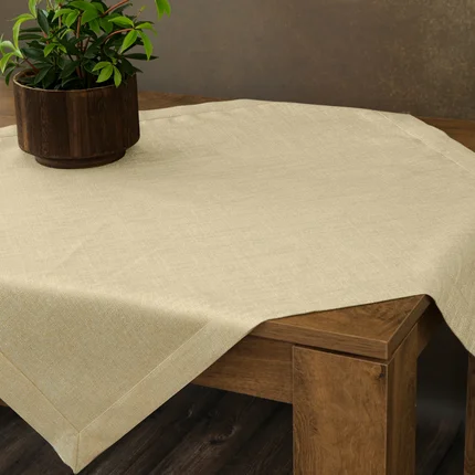 Obrus BIANCA 1 zdobiony delikatnie nabłyszczaną listwą w eleganckim opakowaniu Obrus BIANCA 1 zdobiony delikatnie nabłyszczaną listwą w eleganckim opakowaniu - 85 x 85 cm