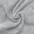 Ręcznik KAMELA bawełniany z bordiurą z geometrycznym ornamentem utkanym srebrną nicią - 50 x 90 cm - srebrny 5