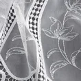 Tkanina firanowa zazdrostka z haftem i ażurem - 70 cm - biały 8