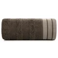 Ręcznik PATI  50X90 cm utkany w miękkie pasy i podkreślony żakardową bordiurą brązowy - 50 x 90 cm - brązowy 3