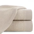 Ręcznik MAURO z włókien bambusowych i bawełny ze strukturą w drobne pasy - 50 x 90 cm - beżowy 1