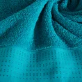 Ręcznik STELLA z bawełny z żakardową bordiurą z drobnymi punkcikami - 70 x 140 cm - turkusowy 5