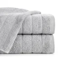 Ręcznik bawełniany DALI z bordiurą w paseczki przetykane srebrną nitką - 50 x 90 cm - srebrny 1
