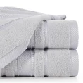 Ręcznik z żakardową błyszczącą bordiurą - 50 x 90 cm - srebrny 1
