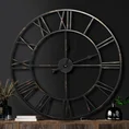 Dekoracyjny zegar ścienny w stylu vintage z metalu - 70 x 5 x 70 cm - czarny 8