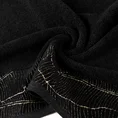 Ręcznik METALIC z  żakardową bordiurą z motywem liści bananowca wykonanym złotą nicią - 30 x 50 cm - czarny 4