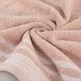 Ręcznik MERY bawełniany zdobiony bordiurą w subtelne pasy - 30 x 50 cm - pudrowy róż 5