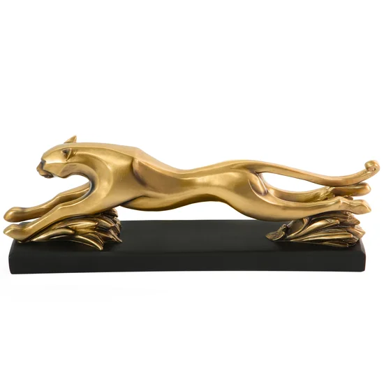 Puma złota figurka dekoracyjna - 46 x 9 x 15 cm - złoty