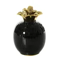 Figurka ceramiczna - ananas  - ∅ 11 x 16 cm - czarny/złoty 1