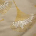 DIVA LINE Komplet pościeli z satyny bawełnianej z metalicznym nadrukiem liści miłorzębu - 220 x 200 cm - beżowy 4