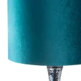 Lampa stołowa ADA na szklanej podstawie z turkusowego szkła z welwetowym abażurem - ∅ 36 x 69 cm - turkusowy 2