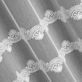 Tkanina firanowa aden z ornamentowym haftem wykonanym nicią kordonkową - 290 cm - biały 5