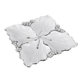 Patera dekoracyjna SIENA prostokątna biała z drobnymi kwiatuszkami - 28 x 28 x 4 cm - biały 2
