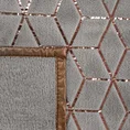 Miękka narzuta o strukturze futra z błyszczącym geometrycznym nadrukiem - 200 x 220 cm - szary 3