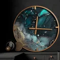 Dekoracyjny zegar ścienny w stylu nowoczesnym ze szkła i metalu - 60 x 5 x 60 cm - turkusowy 6
