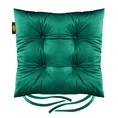 Dwustronna welwetowa poduszka siedziskowa na krzesło z czterema pikowaniami, gramatura 260 g/m2 - 40 x 40 x 8 cm - butelkowy zielony 2