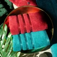 Ręcznik z elegancką bordiurą w lśniące pasy - 30 x 50 cm - czerwony 9
