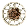 Dekoracyjny zegar ścienny z rzymskimi cyframi i ruchomymi kołami zębatymi w stylu shabby chic, 37 cm średnicy - 37 x 7 x 37 cm - popielaty 1