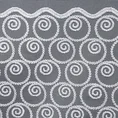 Tkanina firanowa zwiewana i delikatna matowa mikrosiateczka zdobiona popielatym haftem ze srebrną nicią - 280 cm - biały 4