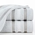 EUROFIRANY CLASSIC Ręcznik bawełniany GRACJA z ozdobną bordiurą w pasy - 30 x 50 cm - srebrny 1