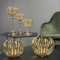 Świecznik ROSSI ze szkła i  metalu o nowoczesnej formie złoty - ∅ 12 x 34 cm - złoty 2