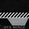EVA MINGE Ręcznik EVA 7 z puszystej bawełny z bordiurą zdobioną designerskim nadrukiem - 70 x 140 cm - czarny 2