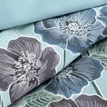 ELLA LINE Komplet pościeli z wysokogatunkowej bawełny z motywem kwiatów - 220 x 200 cm - turkusowy 4