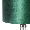 Lampa stołowa KIM na podstawie z przezroczystego szkła ze szmaragdowym abażurem z lśniącego welwetu - ∅ 32 x 61 cm - ciemnozielony 2