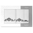 Zestaw upominkowy LILIANA 3 szt ręczników z haftem z motywem ornamentu kwiatowego w kartonowym opakowaniu na prezent - 56 x 36 x 7 cm - biały 2