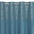 Zasłona DAFNE z gładkiej matowej tkaniny z ozdobnym pasem z geometrycznym złotym nadrukiem w górnej części - 140 x 240 cm - niebieski 4