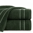 Ręcznik EMINA bawełniany z bordiurą podkreśloną klasycznymi paskami - 30 x 50 cm - zielony 1
