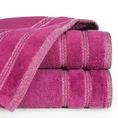 Ręcznik z welurową bordiurą przetykaną błyszczącą nicią - 30 x 50 cm - amarantowy 1