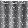 Zasłona welwetowa ze srebrnym nadrukiem wzór marokańskiej koniczyny - 140 x 250 cm - grafitowy 4
