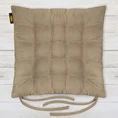 ADORE dwustronna welurowa poduszka siedziskowa na krzesło z szesnastoma pikowaniami, gramatura 195 g/m2 - 40 x 40 x 6 cm - beżowy 1