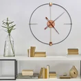Dekoracyjny zegar ścienny z metalu w nowoczesnym minimalistycznym stylu - 60 x 5 x 60 cm - czarny 2